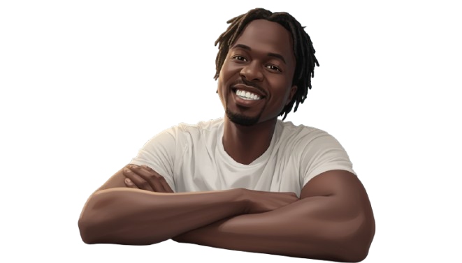 Eric Kimandi, smiling with arms crossed